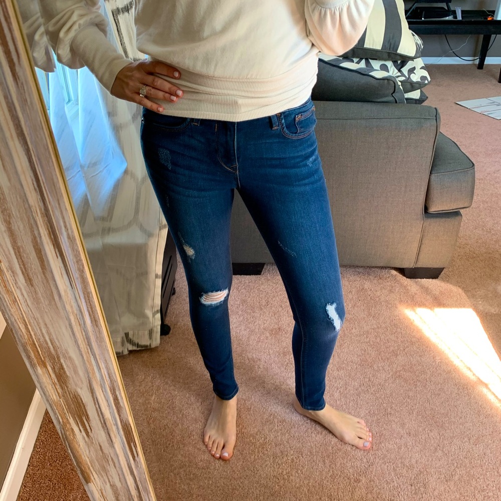 EUC Express Size 0 Mid Rise Ankle Denim Legging